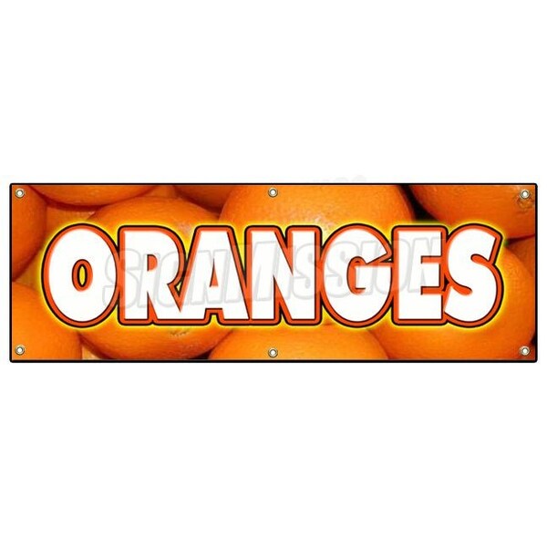 ORANGES BANNER SIGN citrus fruit juice florida produce orchard